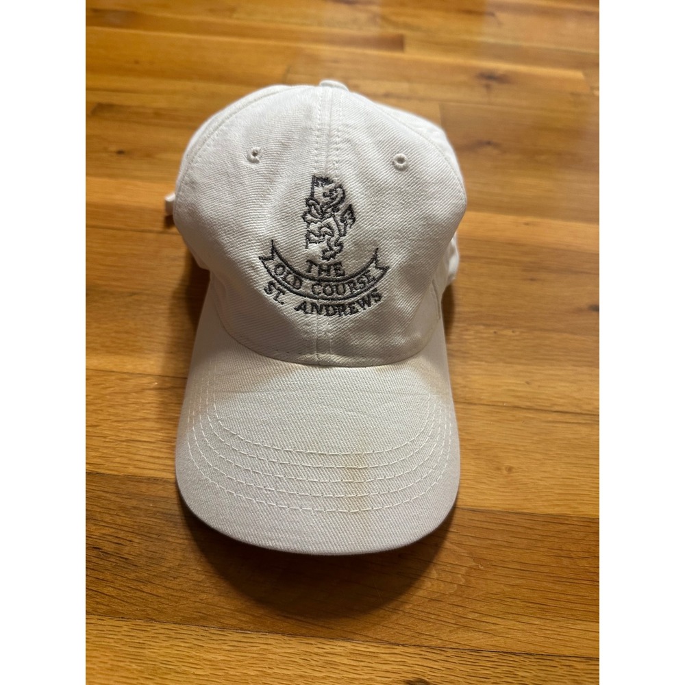 The Old Course St Andrews Golf Cap Mens White Adjustable Strapback Hat Scotland